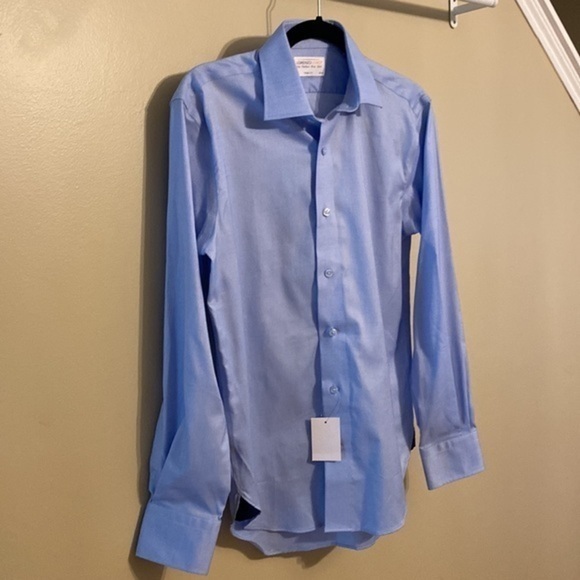 👔NWT‼️ “Lorenzo Uomo” The Perfect Blue Shirt - Picture 3 of 5